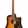 Redding RED50CE Dreadnought Electric/Acoustic Guitar, Venetian Cutaway, Tobacco Sunburst Finish