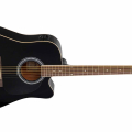 Redding RED50CE Dreadnought Electric/Acoustic Guitar, Venetian Cutaway, Black Finish