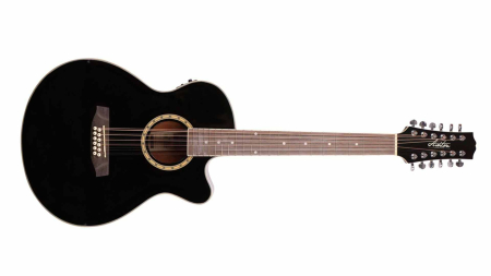 ASHTON SL29/12CEQ TSB 12 String Aoustic Electric Guitar, Black Finish