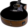 Bromo Guitar BAN4CE Acoustic Electric Guitar with pickup, gloss black finish