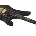 Schecter Synyster Gates Custom-S Electric Guitar, Gloss Black with Gold Pinstripes