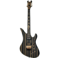 Schecter Synyster Gates Custom-S Electric Guitar, Gloss Black with Gold Pinstripes