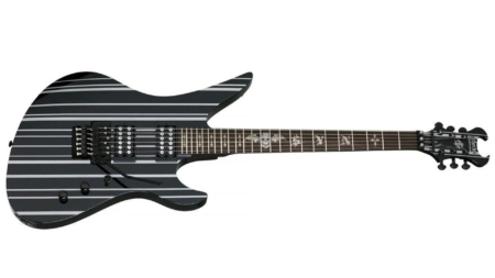 Schecter Synyster Gates Standard in Gloss Black with Silver Pinstripes